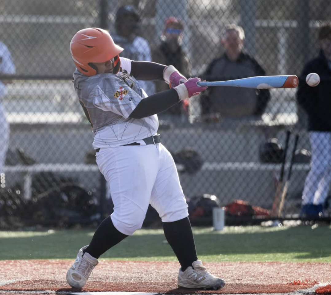 Cavanaugh Bell making contact at the plate